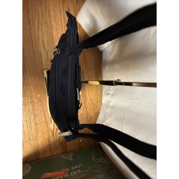 Black Fringe Boho Western Purse Shoulder Handbag 2 straps Faux Suede Belt - Picture 5 of 16